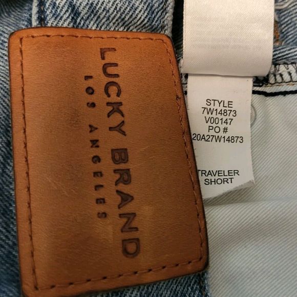 Lucky Brand Button Fly Traveler Jean Shorts High Rise Size 2 / 26 Light Wash - Picture 4 of 5